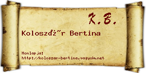 Koloszár Bertina névjegykártya